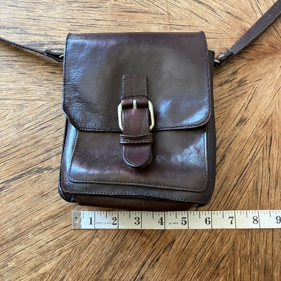 Vintage Aldo Small Crossbody Leather Bag - Dark Brown - Picture 7 of 9